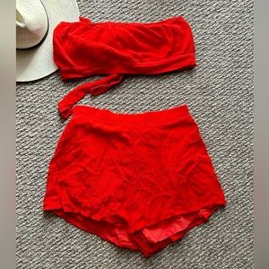 Superdown Gia short set in red